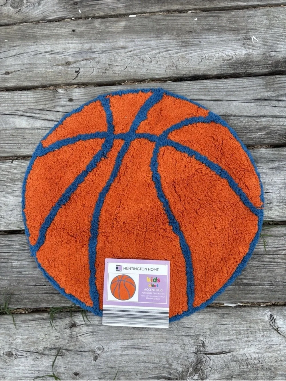 Huntington Home Basketball Accent Rug - Orange - 23 Inch Diameter